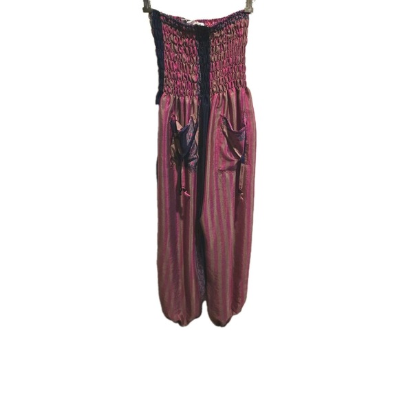 Henna Indian Women's One Size Fits All Multicolor Silk Stretch Pants - Picture 1 of 6
